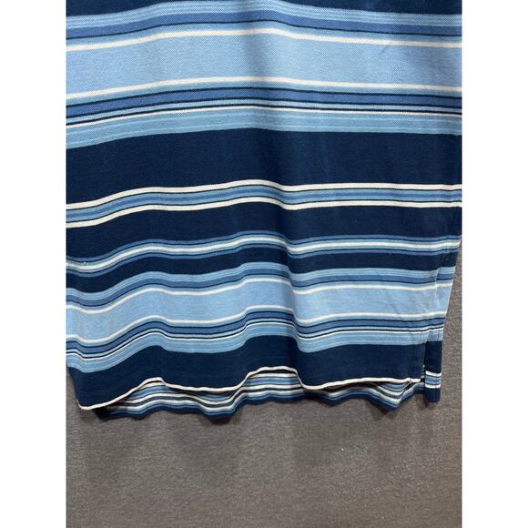 Polo Ralph Lauren Polo Blue/White Stripe Knit Yellow Pony Mens Size Large - Picture 4 of 9